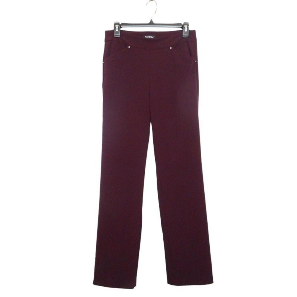 Roz and Ali Dress Pants Size‎ 2 Purple Straight Leg Embellished Pockets